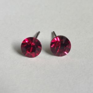 Swarovski Crystal 7mm Red Stud Earrings